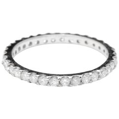Espléndido anillo de oro blanco macizo de 0,80 quilates de diamante natural de 14 quilates