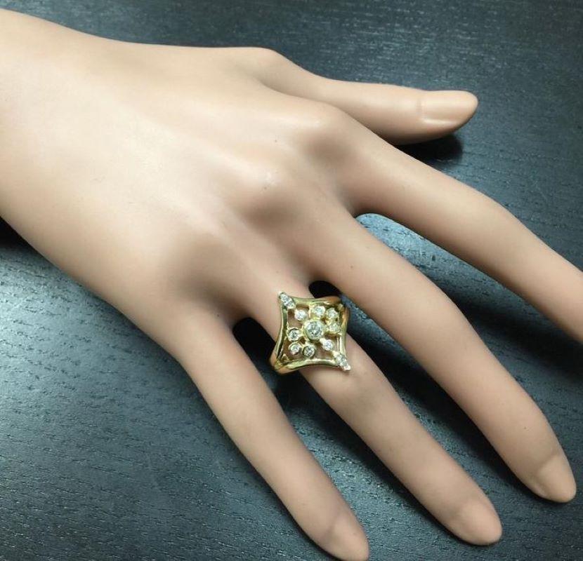 Splendid 1.00 Carat Natural Diamond 14 Karat Solid Yellow Gold Ring In New Condition For Sale In Los Angeles, CA