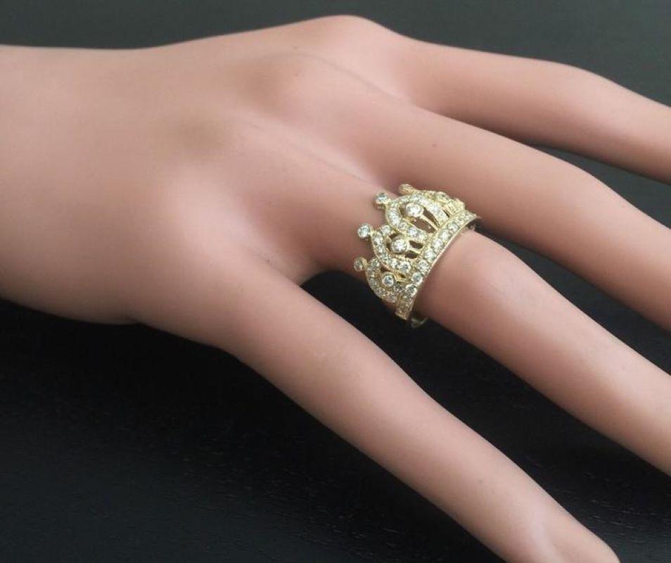 Prächtiger 1,00 Karat natürlicher Diamant 14 Karat massiver Gelbgold-Ring im Angebot 1