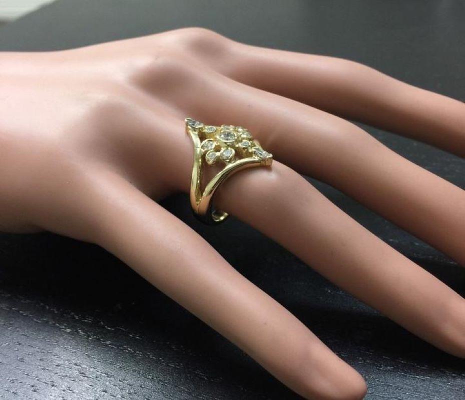 Splendid 1.00 Carat Natural Diamond 14 Karat Solid Yellow Gold Ring For Sale 1