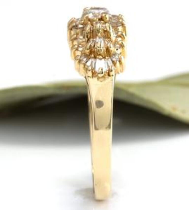 Ring aus 14 Karat massivem Gelbgold mit prächtigem 1,00 Karat natürlichem Diamant im Angebot 1