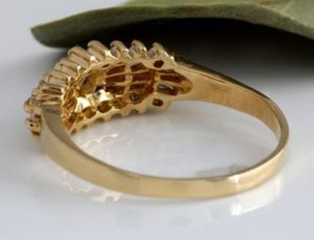 Splendid 1.00 Carat Natural Diamond 14 Karat Solid Yellow Gold Ring For Sale 2