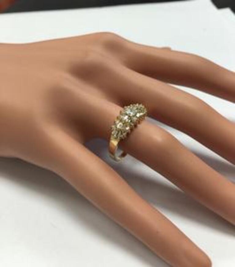 Splendid 1.00 Carat Natural Diamond 14 Karat Solid Yellow Gold Ring For Sale 3