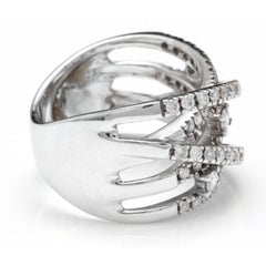 Splendid 1.00 Carat Natural Diamond 14 Karat Solid White Gold Ring