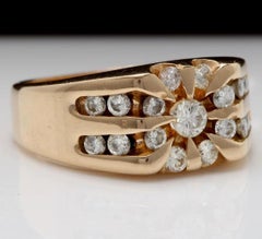 Prächtiger 1,00 Karat natürlicher VS2 Diamant 14 Karat massiver Gelbgold Ring