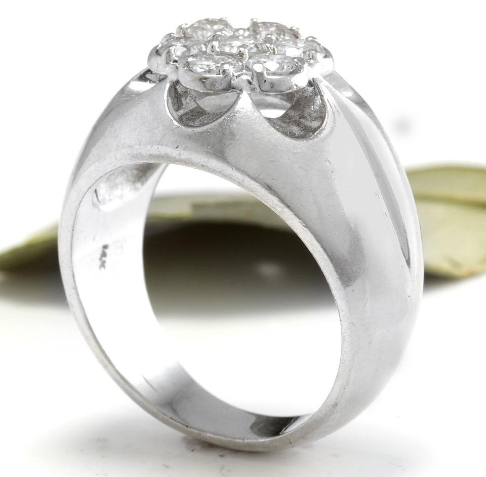 Round Cut Splendid 1.05 Carat Natural Diamond 14 Karat Solid White Gold Eternity Ring For Sale