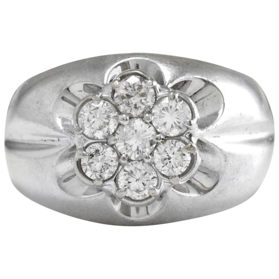 Splendid 1.05 Carat Natural Diamond 14 Karat Solid White Gold Eternity Ring For Sale