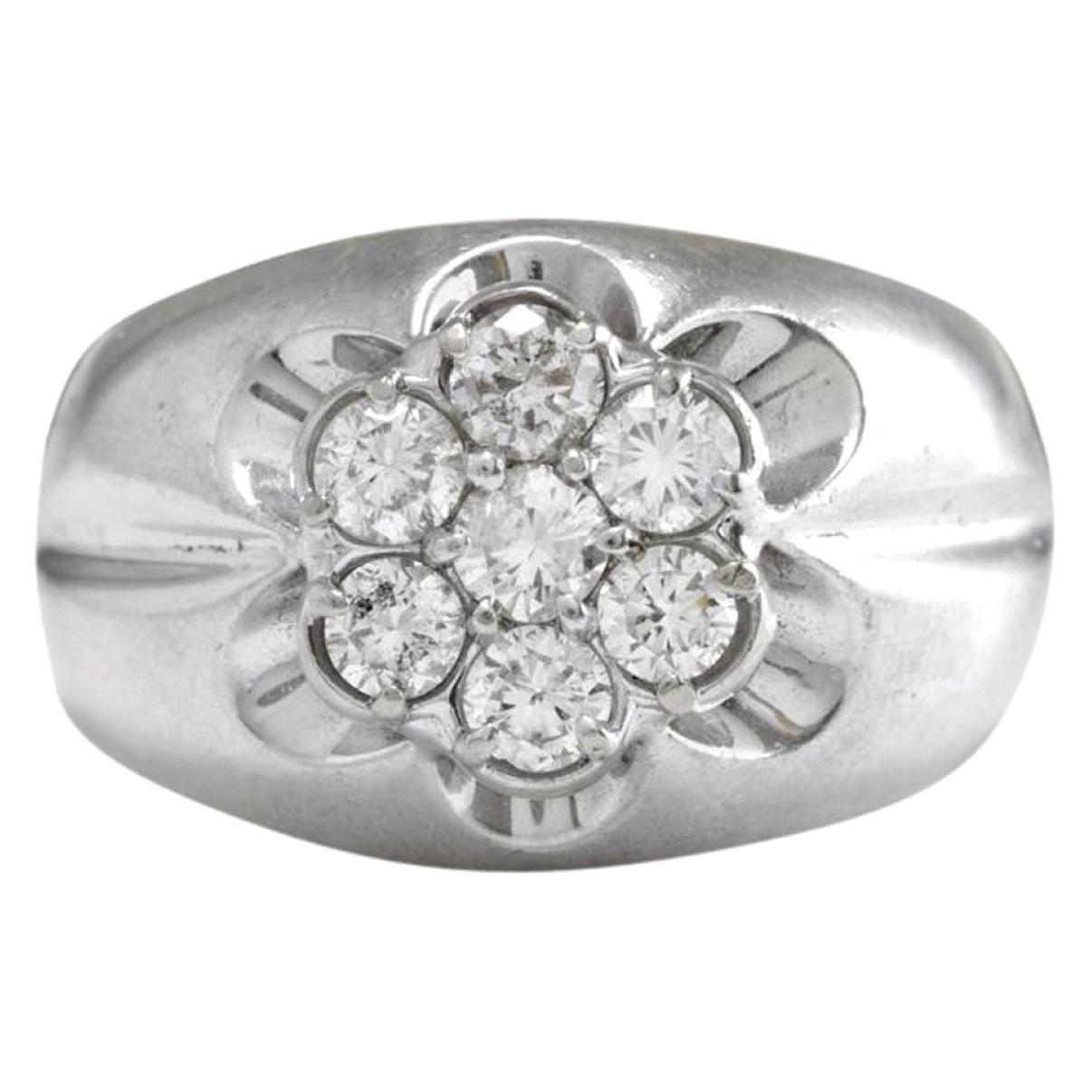 Splendid 1.05 Carat Natural Diamond 14 Karat Solid White Gold Eternity Ring For Sale