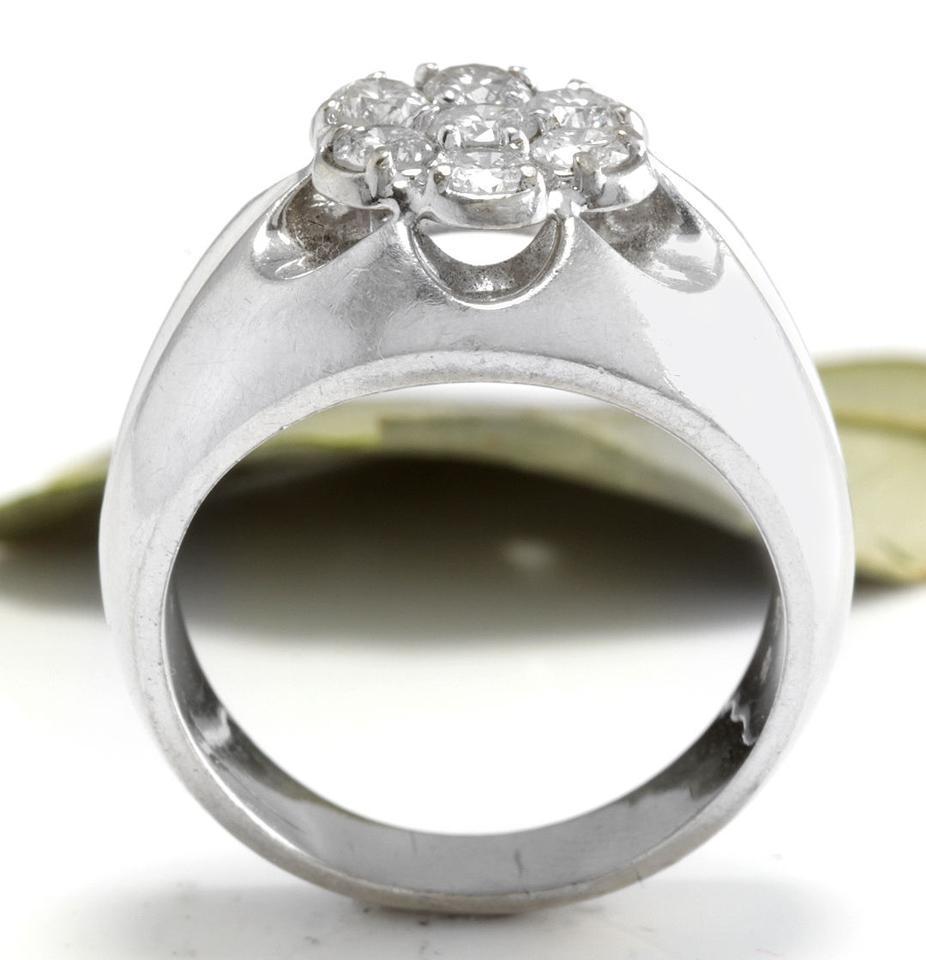 Splendid 1.05 Carat Natural Diamond 14 Karat Solid White Gold Eternity Ring For Sale 1