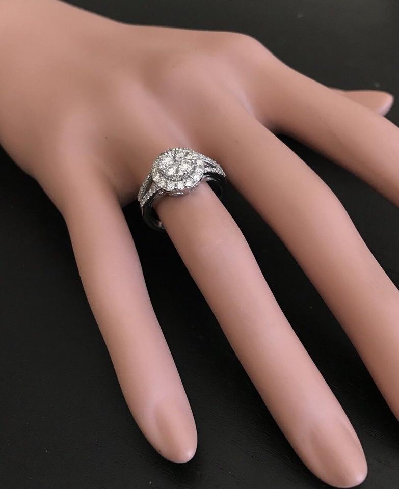 Splendid 1.10 Carat Natural Diamond 18 Karat Solid White Gold Ring For Sale 2