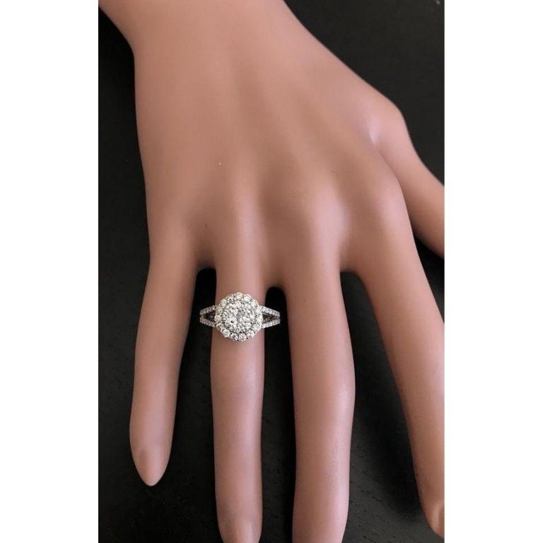 Splendid 1.10 Carat Natural Diamond 18 Karat Solid White Gold Ring For Sale 3
