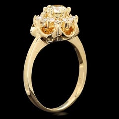 Splendid 1.15 Carat Natural Diamond 14 Karat Solid Yellow Gold Ring