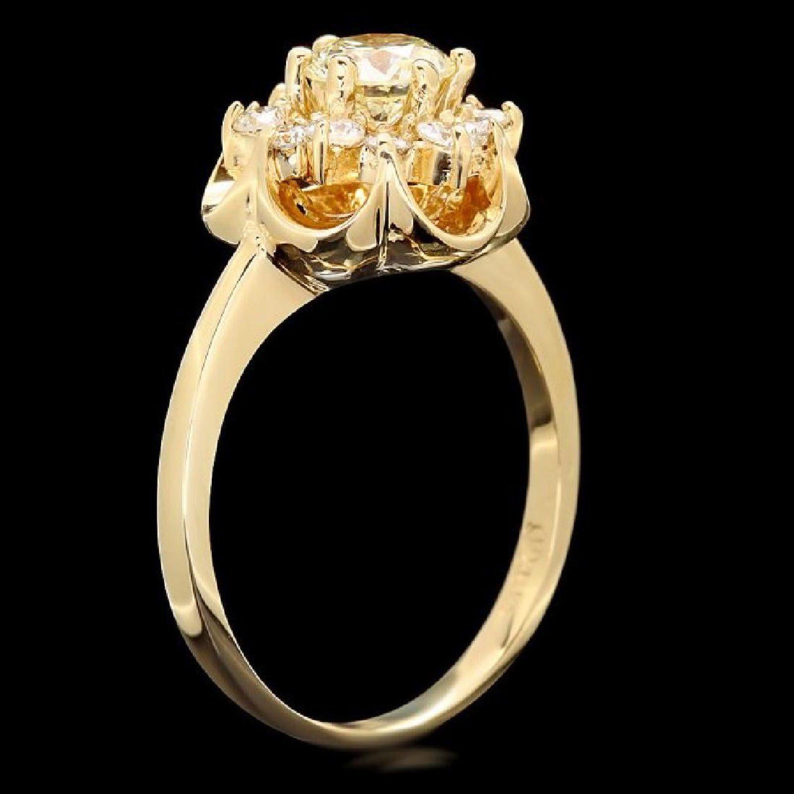 Splendid 1.15 Carats Natural Diamond 14K Solid Yellow Gold Ring

Stamped: 14K

Total Natural Round Cut Diamonds Weight: Approx. 1.15 Carats (color G-H / Clarity SI1-SI2)

Center Diamond Weight is: Approx. 0.70ct (SI1 / I )

Ring size: 7 (we offer