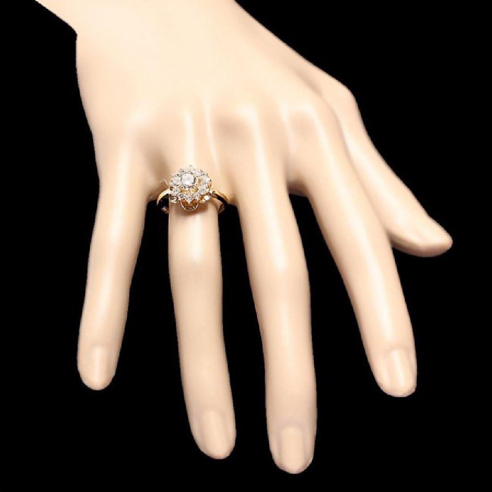 Rose Cut Splendid 1.15 Carat Natural Diamond 14 Karat Solid Yellow Gold Ring For Sale