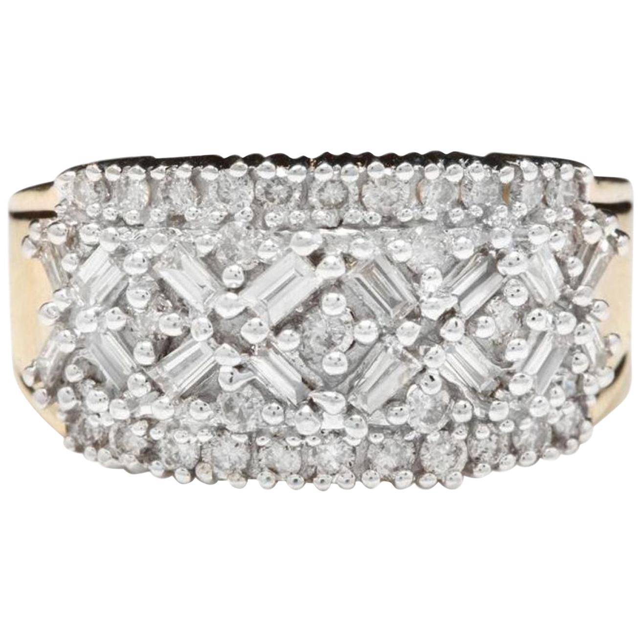 Splendid 1.25 Carat Natural Diamond 14 Karat Solid Yellow Gold Ring For Sale