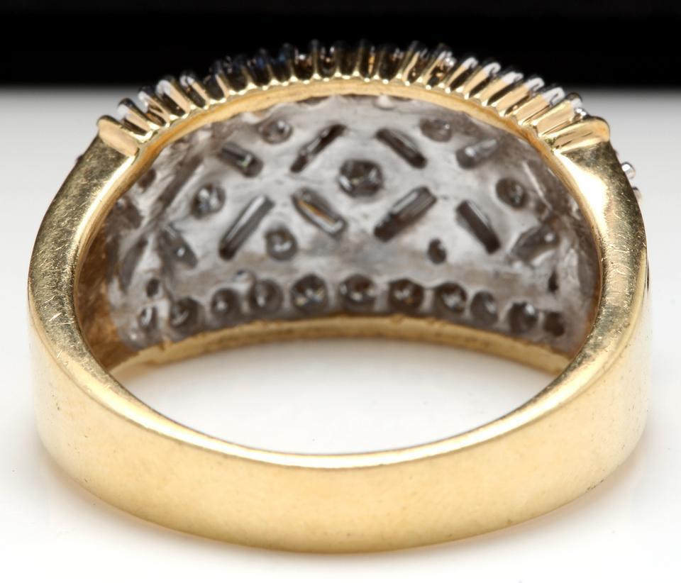 Baguette Cut Splendid 1.25 Carat Natural Diamond 14 Karat Solid Yellow Gold Ring For Sale