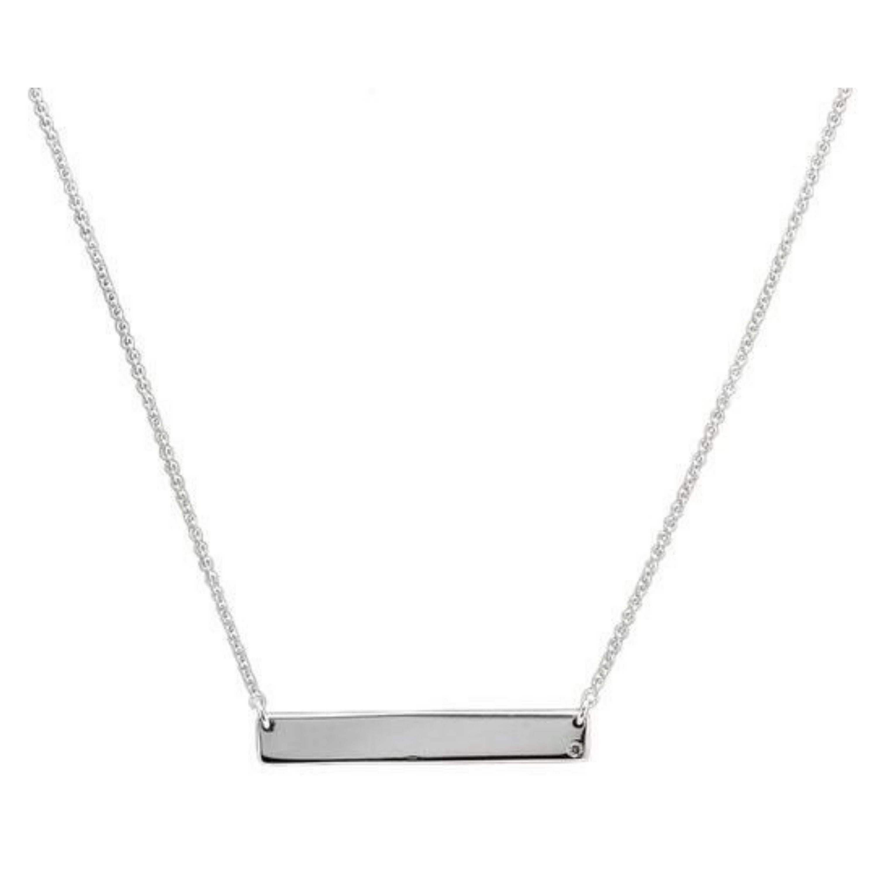 Donna Splendida collana a barre in oro bianco massiccio 14 carati con accenti di diamante in vendita