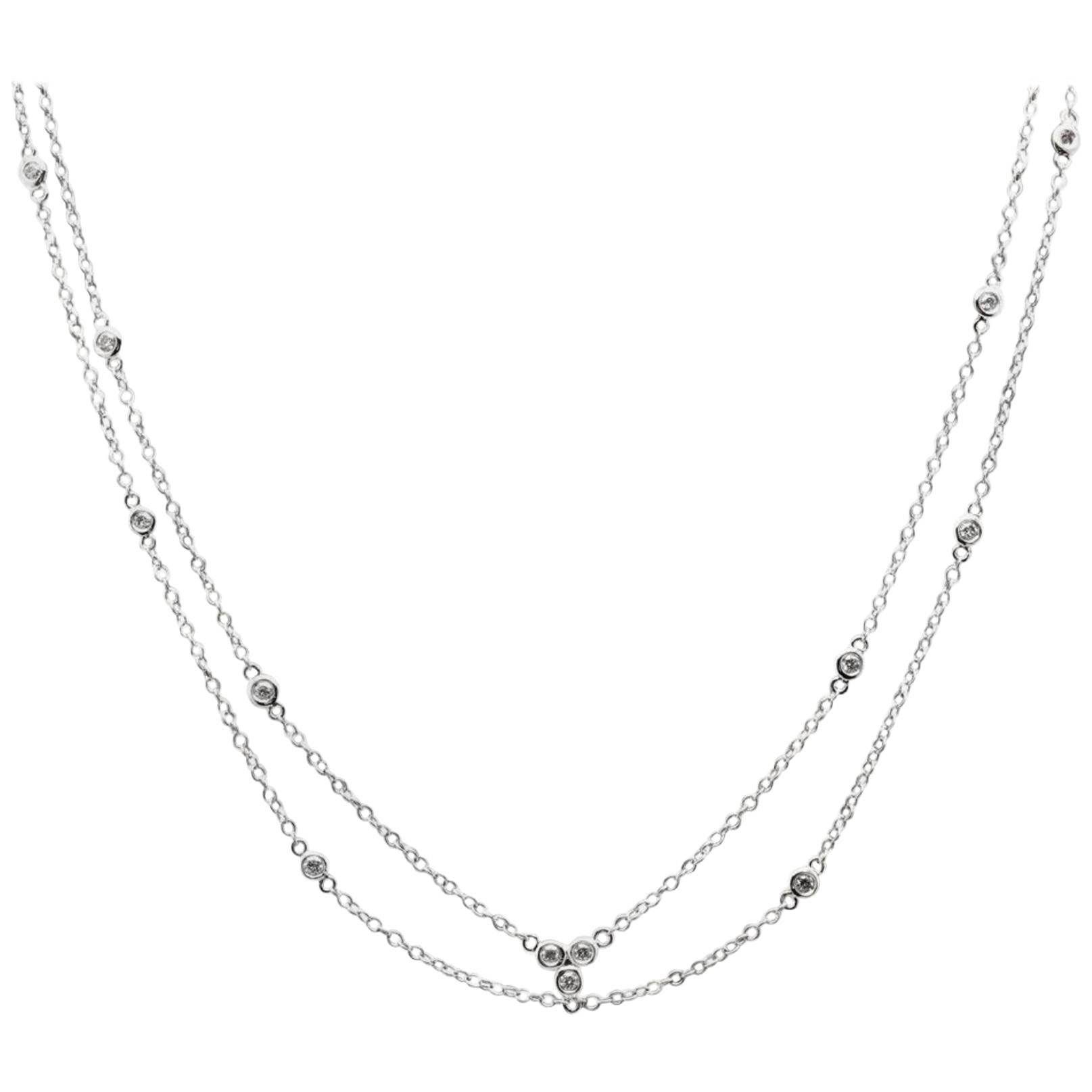Splendid 14 Karat Solid White Gold Chain Necklace