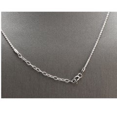 14k Solid White Gold Infinity Necklace with Natural Diamond Accent and Sapphires