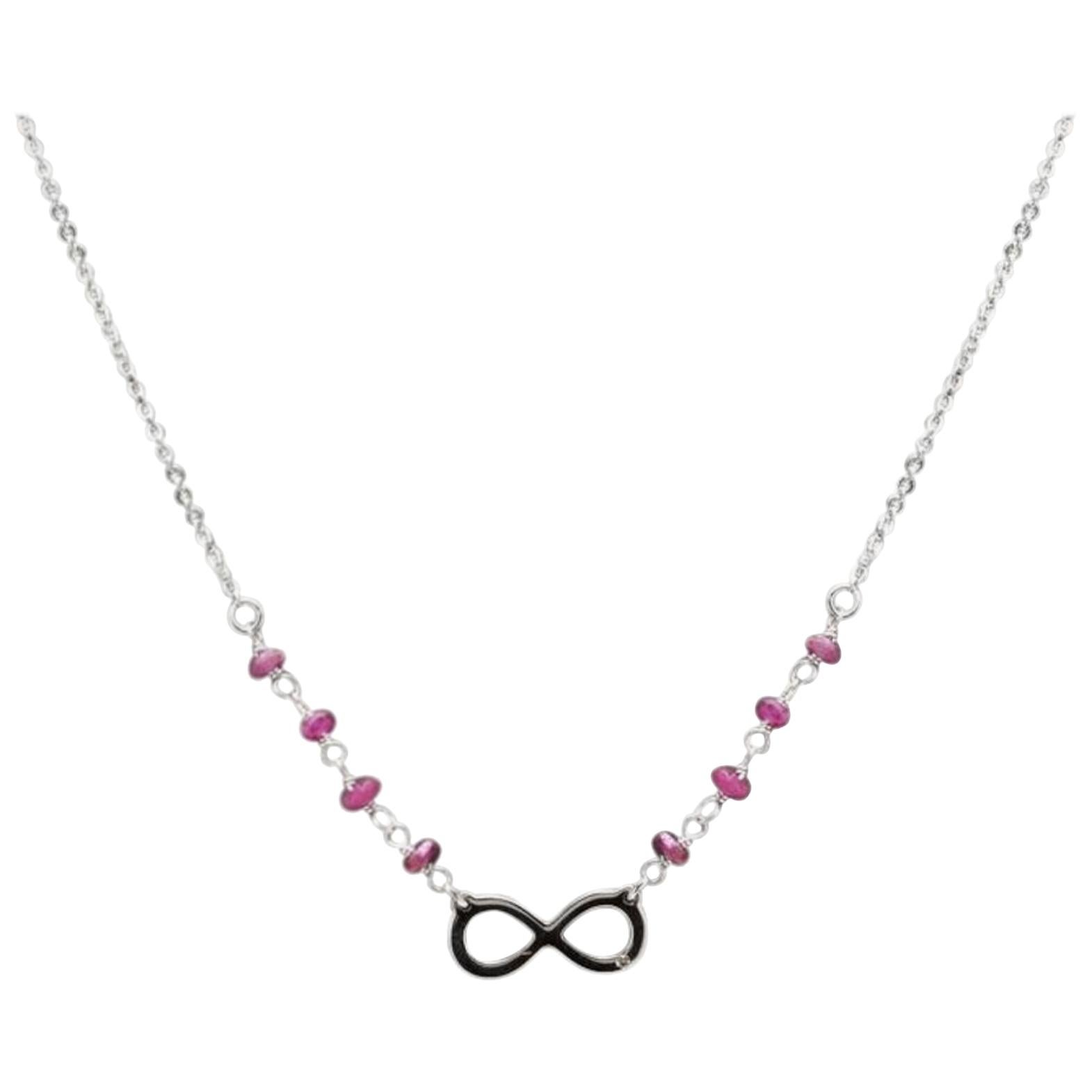 Magnifique collier infini en or massif 14 carats avec diamants naturels et touches de diamants en vente