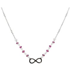 Splendid 14 Karat Solid Gold Infinity Necklace with Natural Diamond Accent and