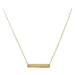 Prächtige 14 Karat massives Gelbgold Bar-Halskette mit Diamant-Akzent