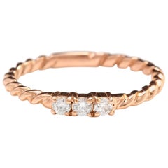 Splendid .15 Carat Natural Diamond 14 Karat Solid Rose Gold Ring