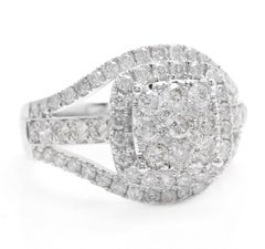 Splendid 1.50 Carat Natural Diamond 14 Karat Solid White Gold Ring