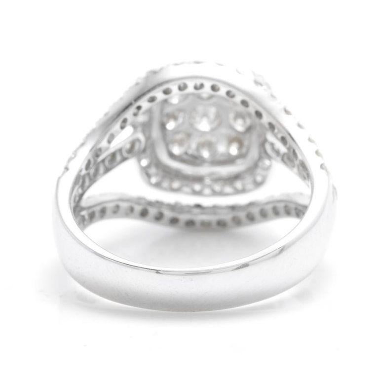Splendid 1.50 Carat Natural Diamond 14 Karat Solid White Gold Ring In New Condition For Sale In Los Angeles, CA
