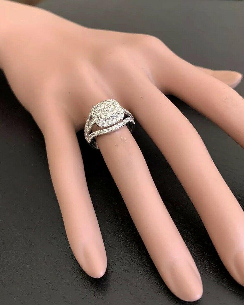 Splendid 1.50 Carat Natural Diamond 14 Karat Solid White Gold Ring For Sale 3