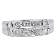 Splendid 18k White Gold Pave Ring with 0.64 Carat Natural Diamonds