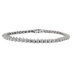 Splendid 18k White Gold Tennis Bracelet 2.30ct Natural Diamonds IGI Certificate