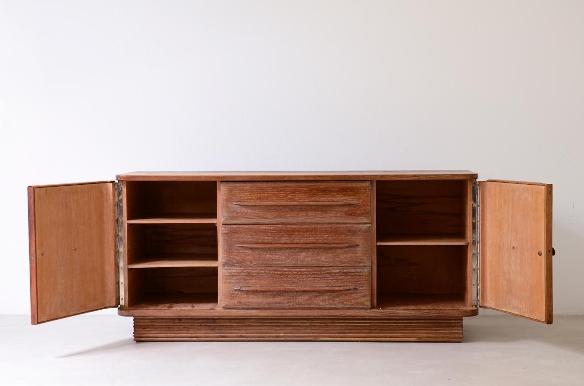 Mid-Century moderno Splendid 1930's oak cabinet with four drawers by Guglielmo Pecorini in vendita