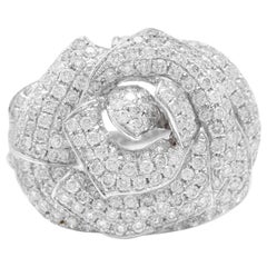 Splendid 3.30 Carat Natural Diamond 14 Karat Solid White Gold Ring