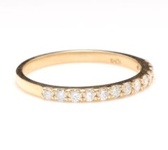 Splendid .35 Carat Natural Diamond 14 Karat Solid Yellow Gold Ring