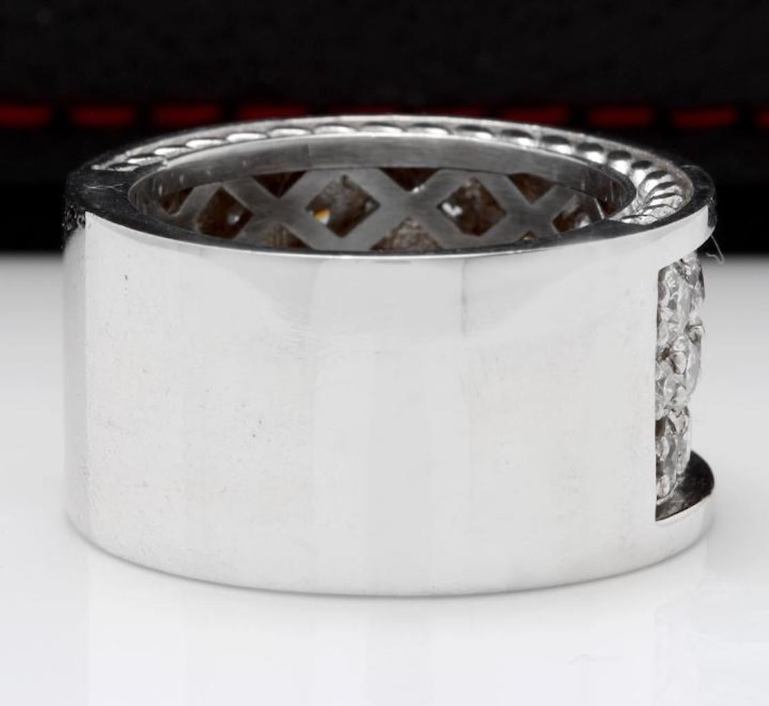 Prächtiger 4,00 Karat natürlicher VVS Diamant 14 Karat massiver Weißgold Ring (Rundschliff) im Angebot