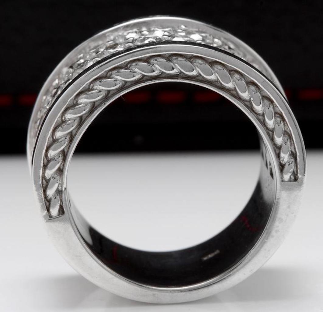 Prächtiger 4,00 Karat natürlicher VVS Diamant 14 Karat massiver Weißgold Ring im Zustand „Neu“ im Angebot in Los Angeles, CA