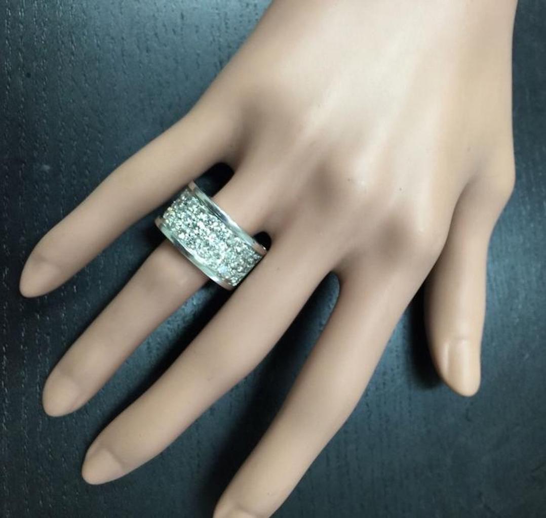 Prächtiger 4,00 Karat natürlicher VVS Diamant 14 Karat massiver Weißgold Ring im Angebot 1