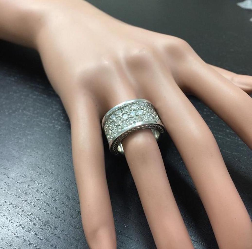 Prächtiger 4,00 Karat natürlicher VVS Diamant 14 Karat massiver Weißgold Ring im Angebot 2