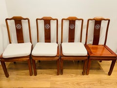 Splendid 4S Chinese Teak Wood Dining Chairs