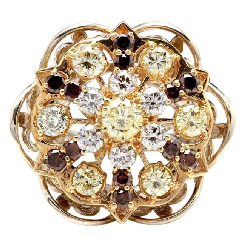 Splendid 5.00 Carat Natural VS Diamond 14 Karat Solid Two-Tone Gold Ring For Sale
