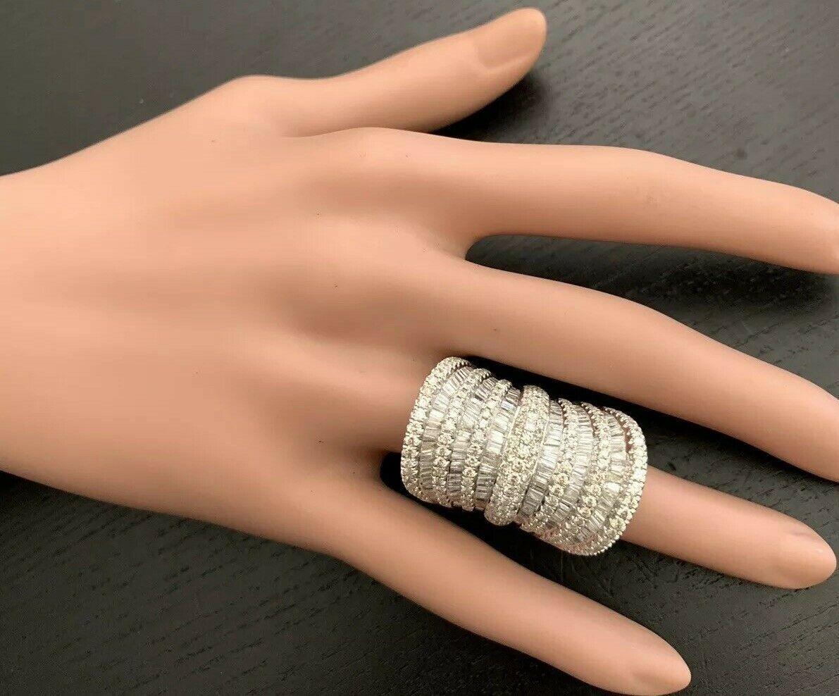 Splendid 5.50 Carat Natural Diamond 14 Karat Solid White Gold Ring For Sale 1