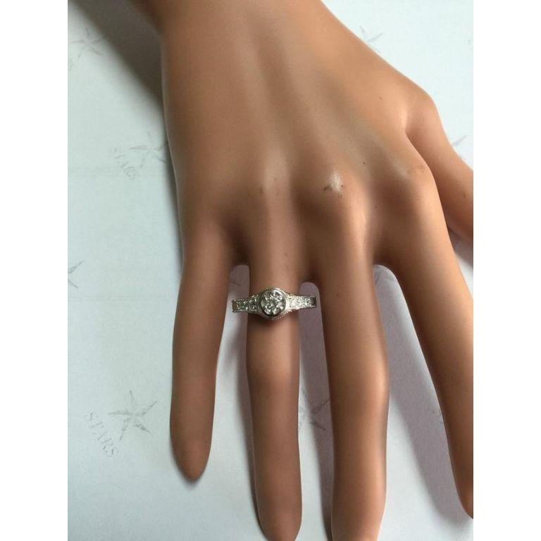Splendid .65 Carat Natural Diamond 14 Karat Solid White Gold Ring For Sale 3