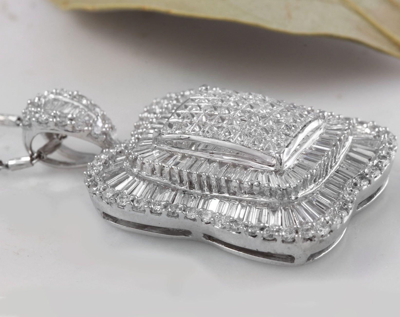  Magnifique collier en or blanc massif 18 carats avec diamants naturels VVS de 7,28 carats Pour femmes 