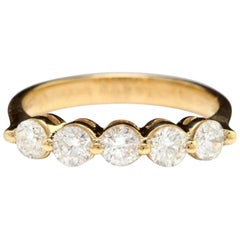 Prächtiger Ring mit 0,90 Karat natürlichem Diamant aus 14 Karat massivem Gelbgold