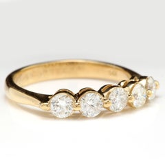 Splendid .90 Carat Natural Diamond 14 Karat Solid Yellow Gold Ring