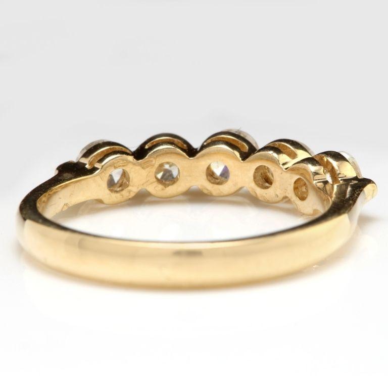 Rose Cut Splendid .90 Carat Natural Diamond 14 Karat Solid Yellow Gold Ring For Sale