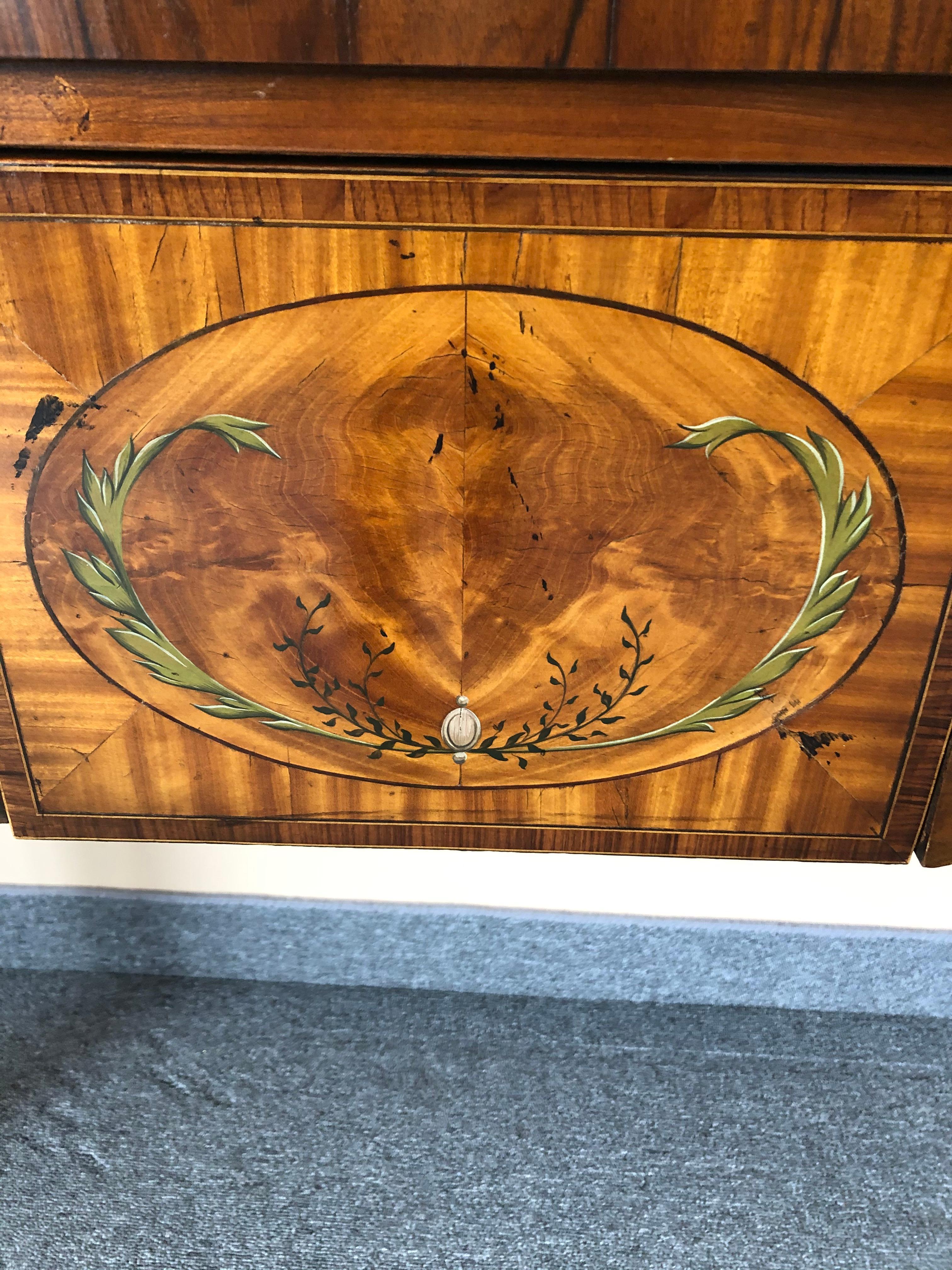 Anglais Splendide table console rectangulaire peinte à la main de style Adam en vente