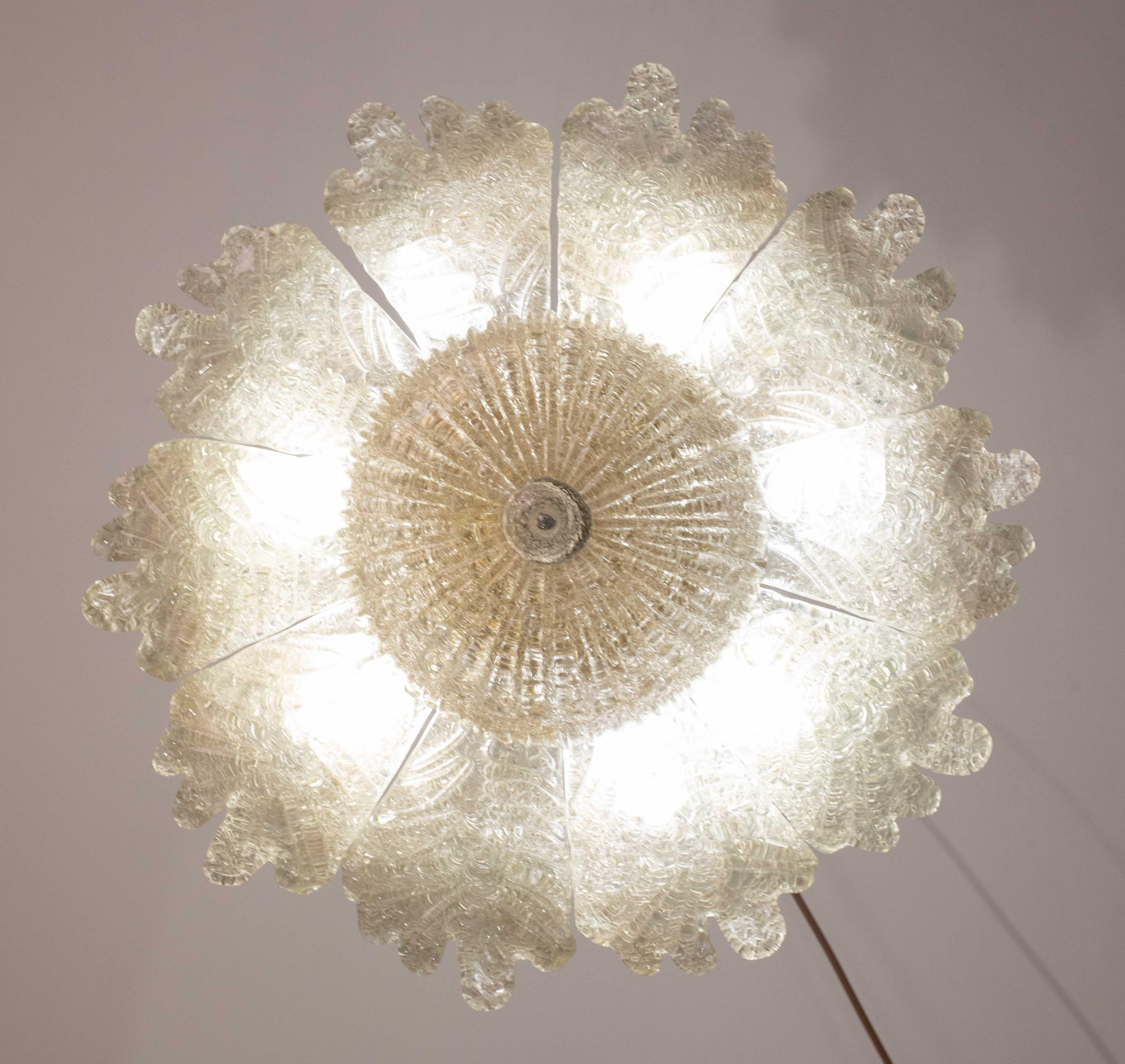 Vetro di Murano Splendid Amber Italian Murano Glass Ceiling Light, 1970s in vendita