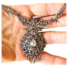 Splendid French Antique Victorian Drop Diamond Necklace (19th century).